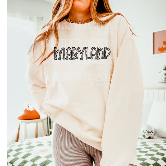 Camo State Maryland DTF Transfer