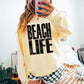 Beach Life Distressed, Black DTF Transfer