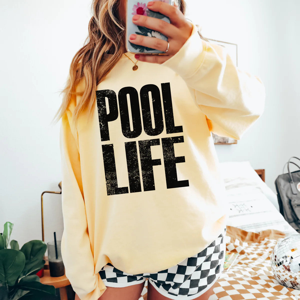 Pool Life Distressed, Black DTF Transfer