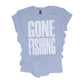 White Distressed Gone Fishing DTF Transfer