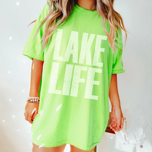 Lake Life White Distressed DTF Transfer