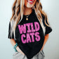 Wildcats Pink Faux Embroidery Sequin School Spirit DTF Transfer