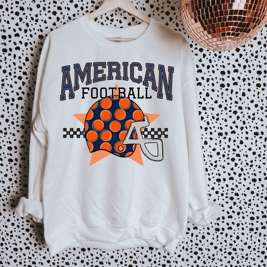 Navy + Orange American Football DTF Transfer