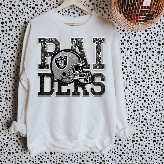 Raiders Faux Sequin DTF Transfer