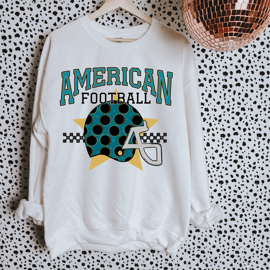 Green + Black American Football DTF Transfer