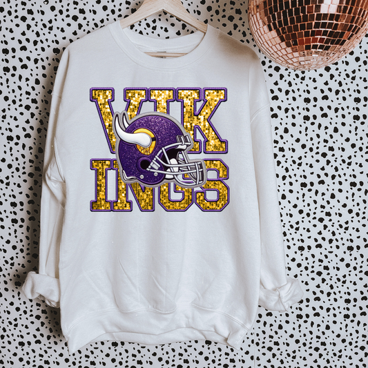 Vikings Faux Sequin DTF Transfer