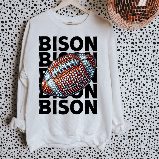 Bison Faux Sequin Football DTF Transfer