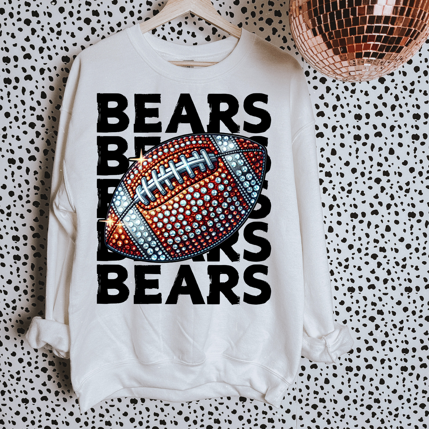 Bears Faux Sequin Football DTF Transfer