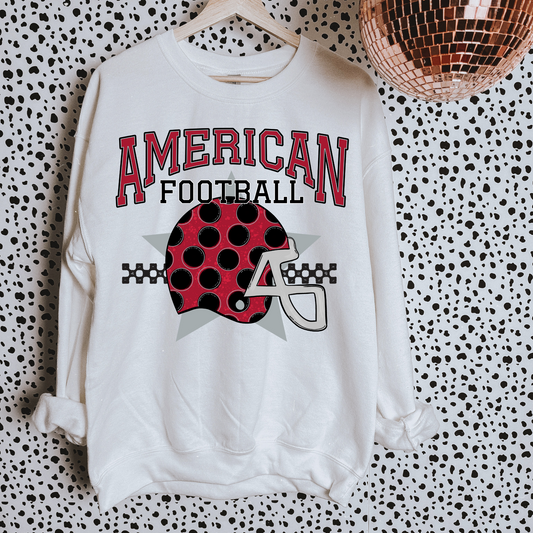 Black +  Red American Football DTF Transfer