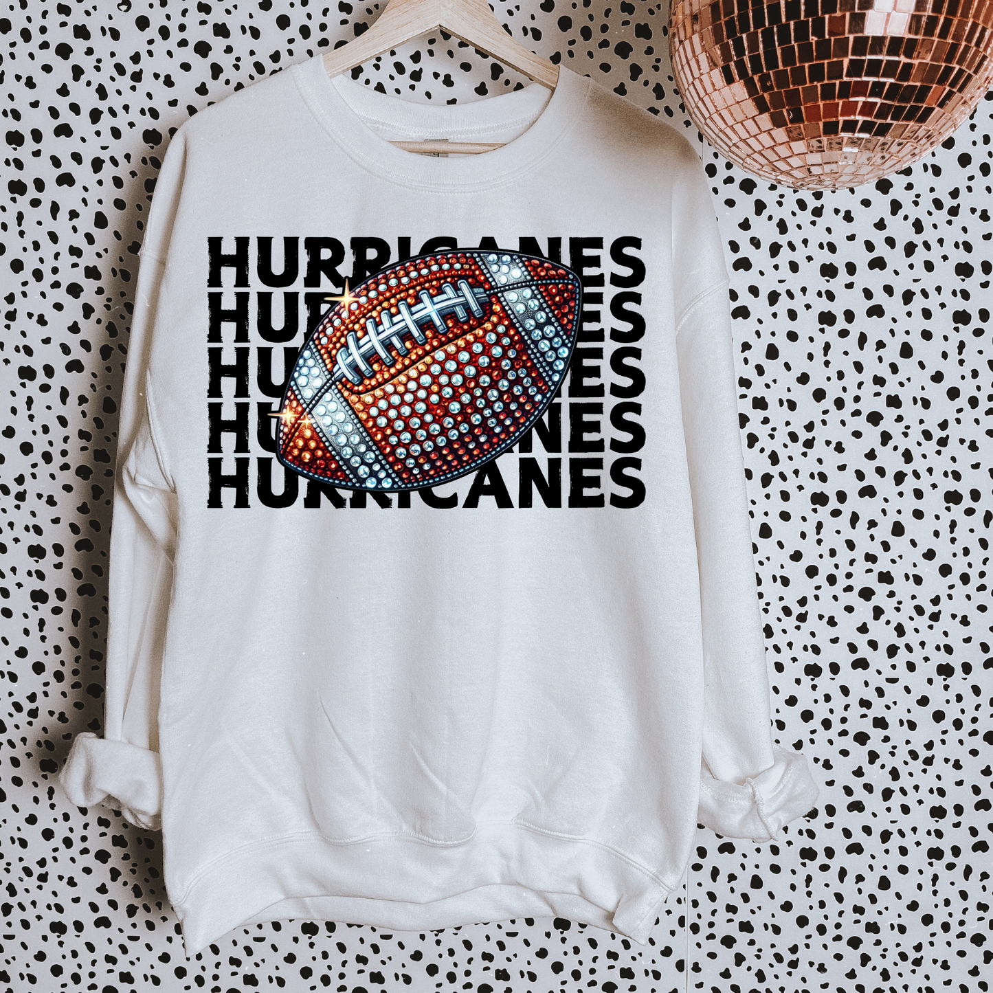 Hurricanes Faux Sequin Football DTF Transfer