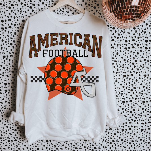 Orange + Black American Football DTF Transfer