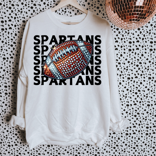 Spartans Faux Sequin Football DTF Transfer