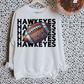 Hawkeyes Faux Sequin Football DTF Transfer