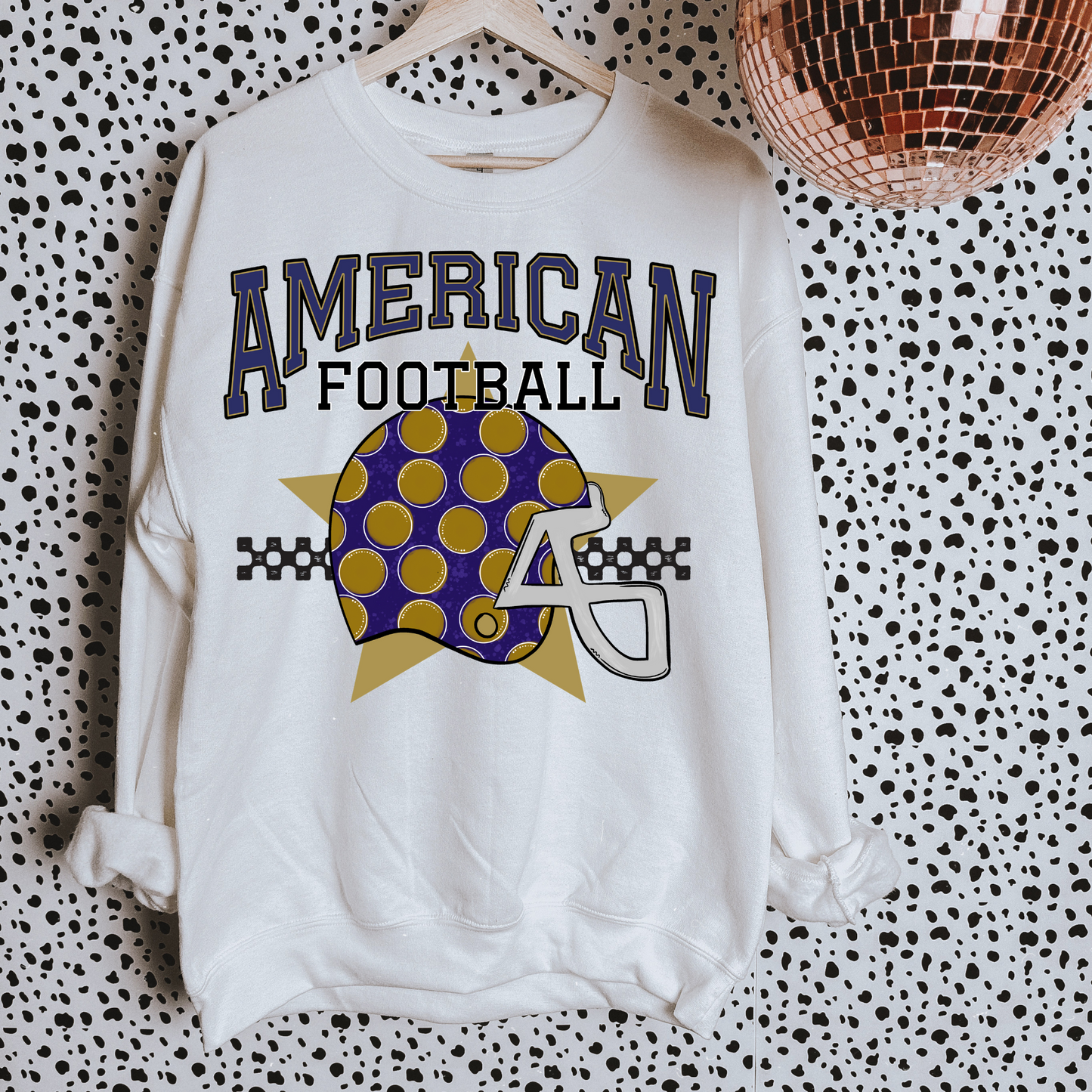 Purple + Gold American Football DTF Transfer