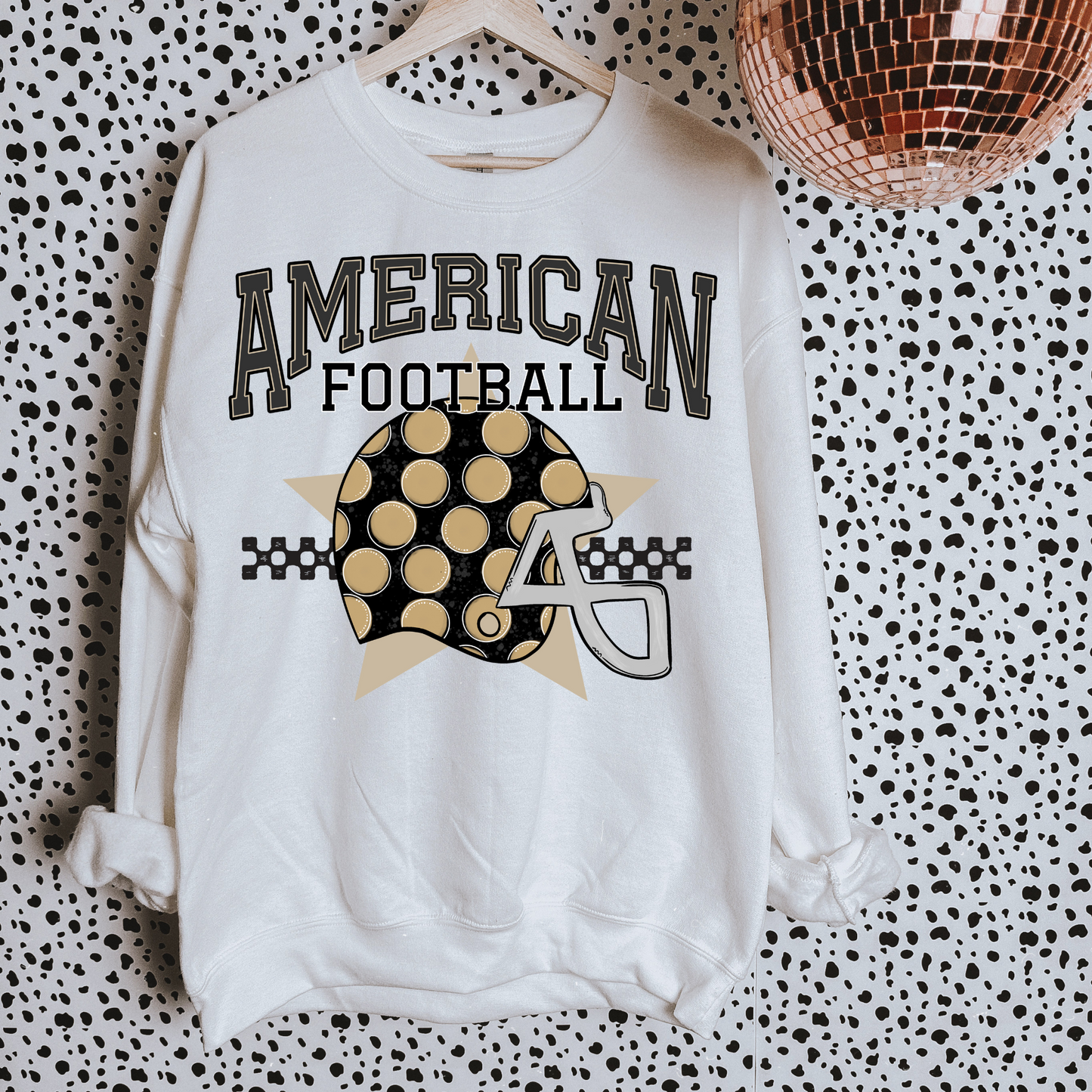 Black + Gold American Football DTF Transfer