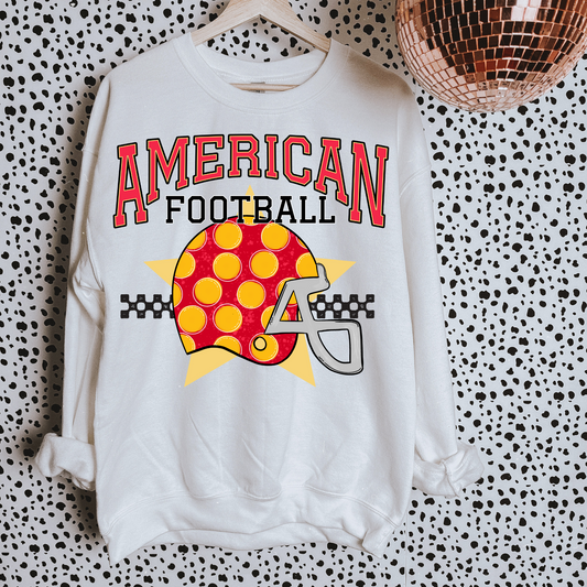 Red + Yellow American Football DTF Transfer