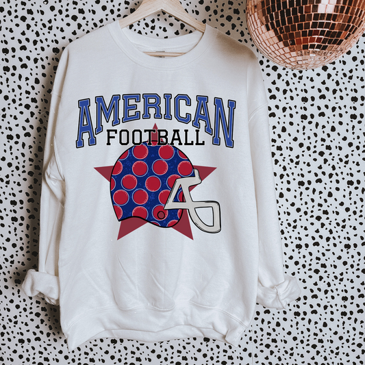 Navy + Burgendy American Football DTF Transfer