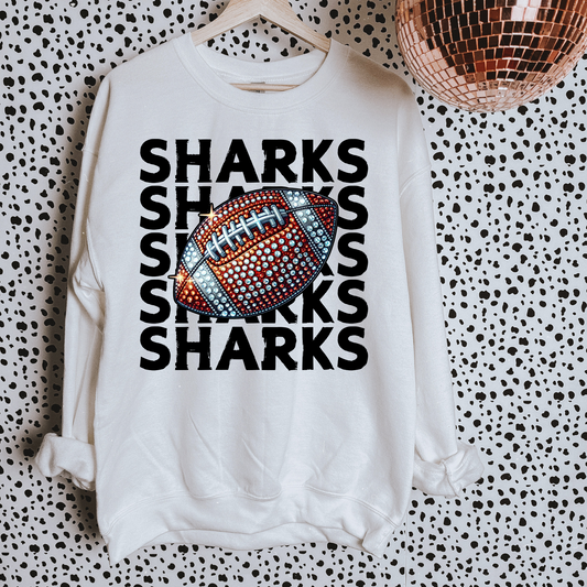 Sharks Faux Sequin DTF Transfer