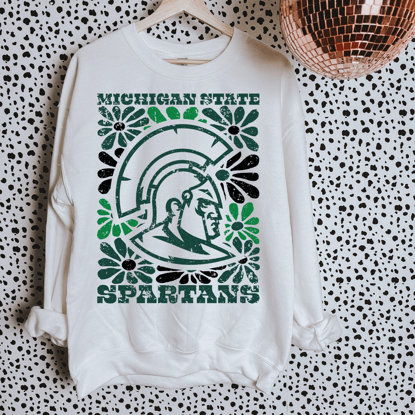 Michigan State Floral DTF Transfer