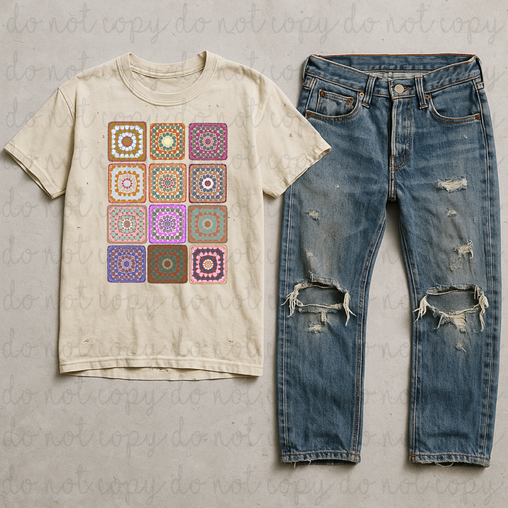 Multiple Squares Granny Square DTF Transfer – Wild & Wanted DTF, Badass ...