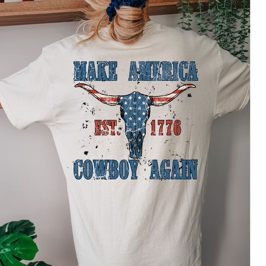 Make America Cowboy Again 1776 Western DTF Transfer