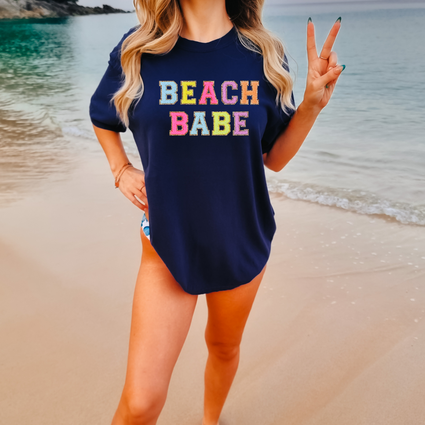 Beach Babe Faux Chenille Patch DTF Transfer