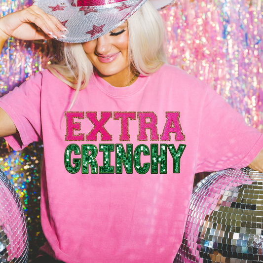 Extra (g)rinchy Faux Chenille Patch DTF Transfer