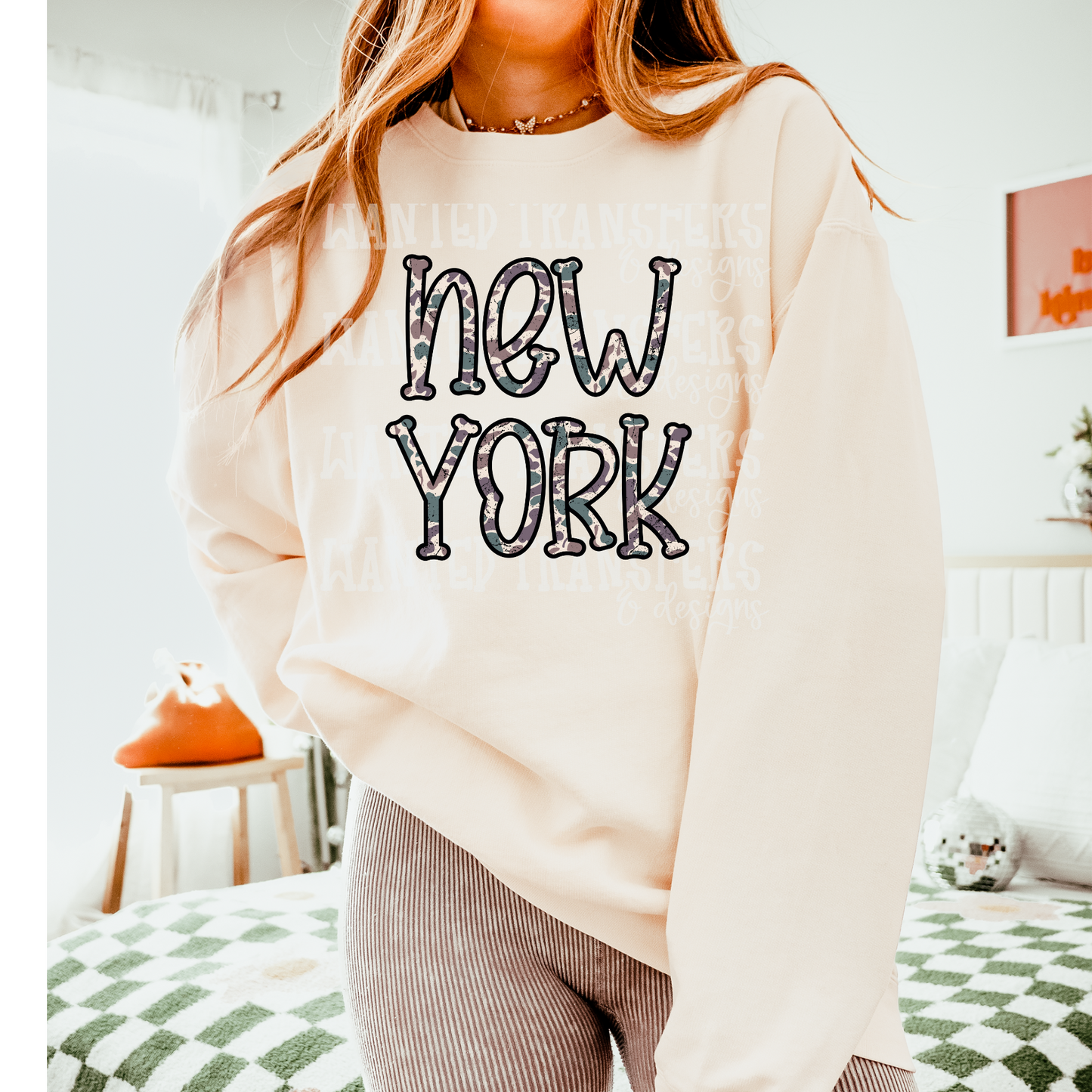 Camo State New York DTF Transfer