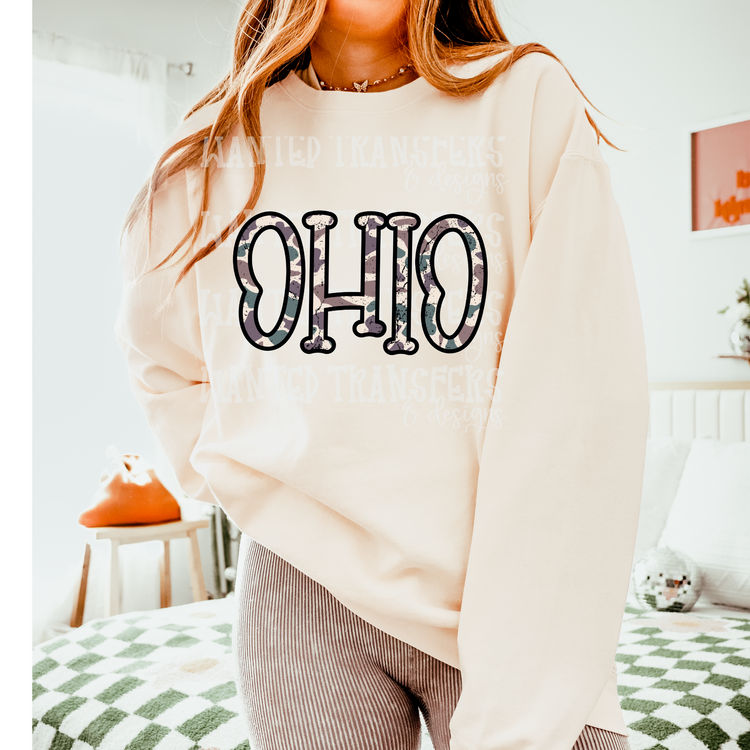 Camo State Ohio DTF Transfer