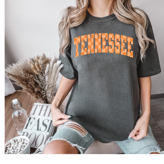 Orange Checkered Tennessee DTF Transfer