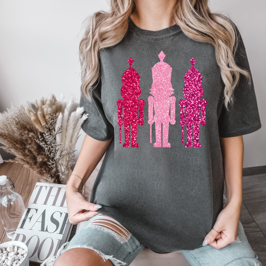 Pink Nutcracker Faux Sequin DTF Transfer