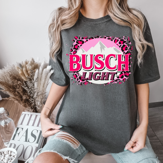 Pink Leopard Busch Light DTF Transfer