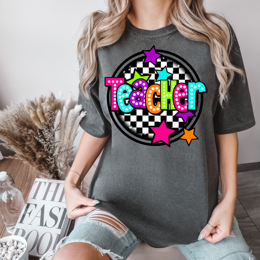 Colorful Teacher Dots DTF Transfer