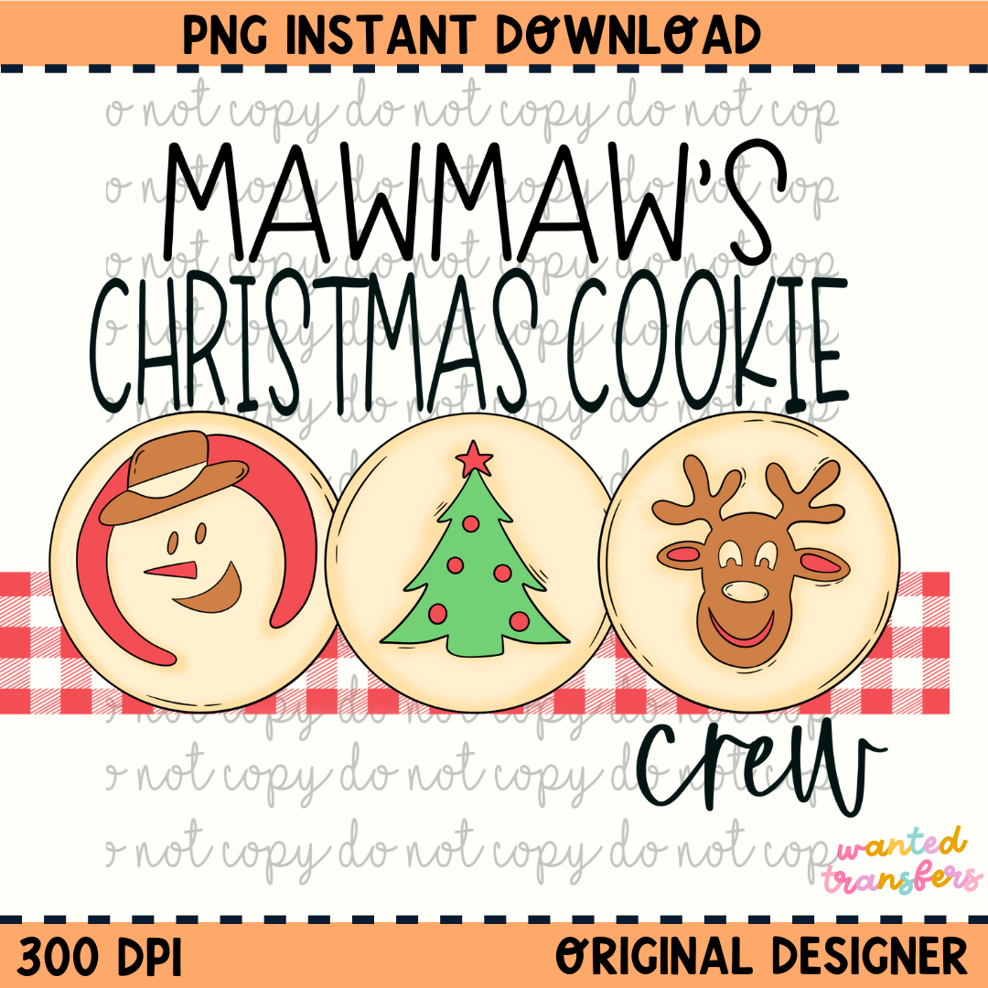 Mawmaw's Christmas Cookie Crew PNG Digital Download