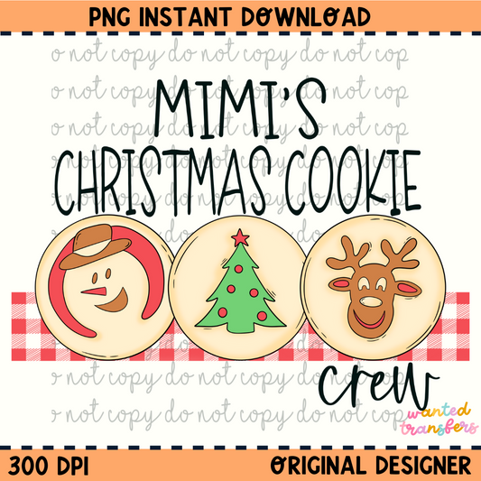 Mimi's Christmas Cookie Crew PNG Digital Download