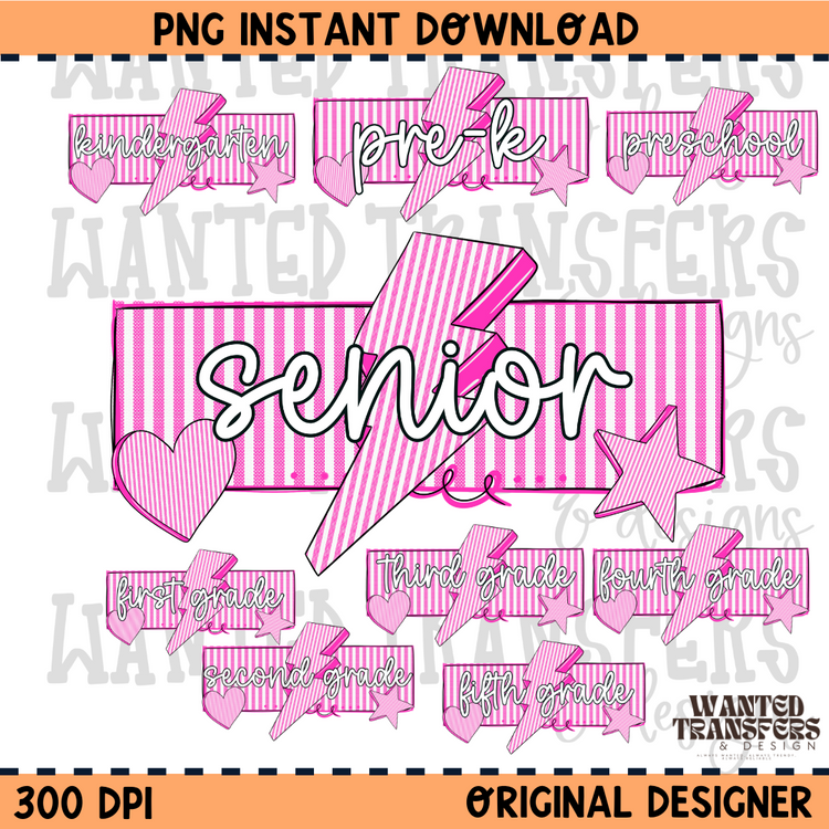 Preppy Back to School Bundle PNG Digital Download