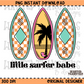 Little Surfer Babe PNG Digital Download