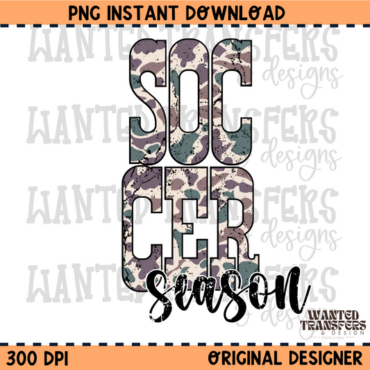 Camo Soccer Season PNG Digital Download