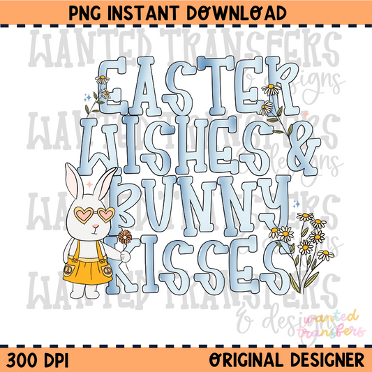 Easter Wishes & Bunny Kisses PNG Digital Download