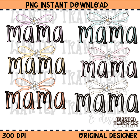 Spring Floral Mama Bundle PNG Digital Download (All 6 Colors)