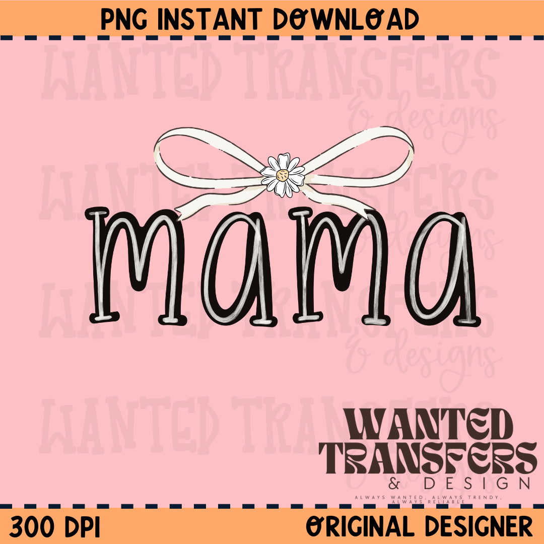 White Coquette Mama PNG Digital Download