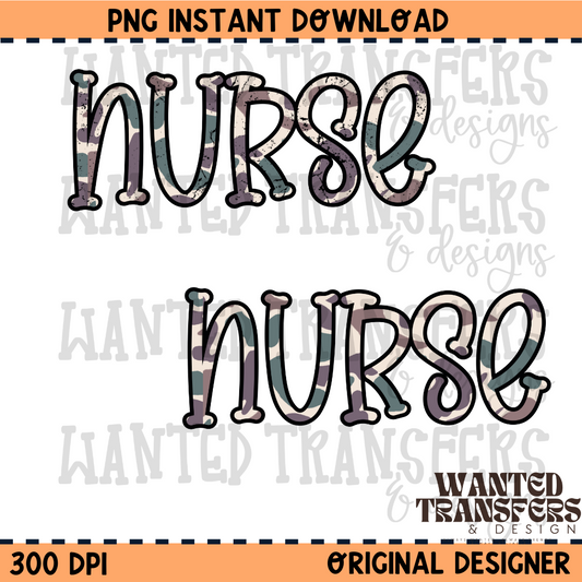 Camo Nurse PNG Digital Download