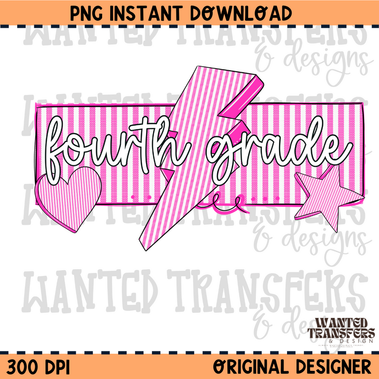 Fourth Grade PNG Digital Download