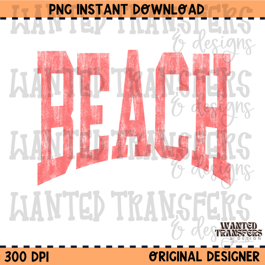 Beach Peach Varsity Summer PNG Digital Download
