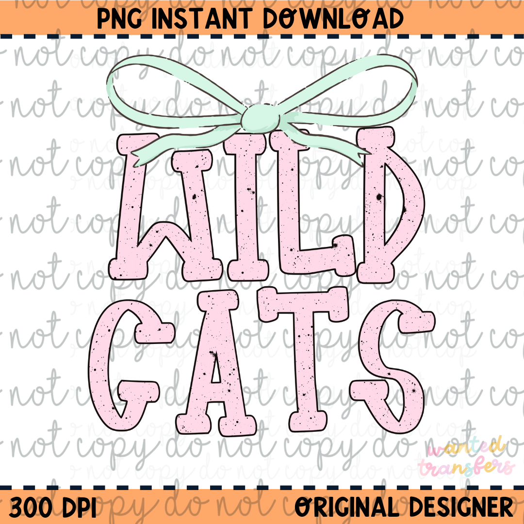 Wildcats 2 Easter Mascot School Spirit PNG Digital Download