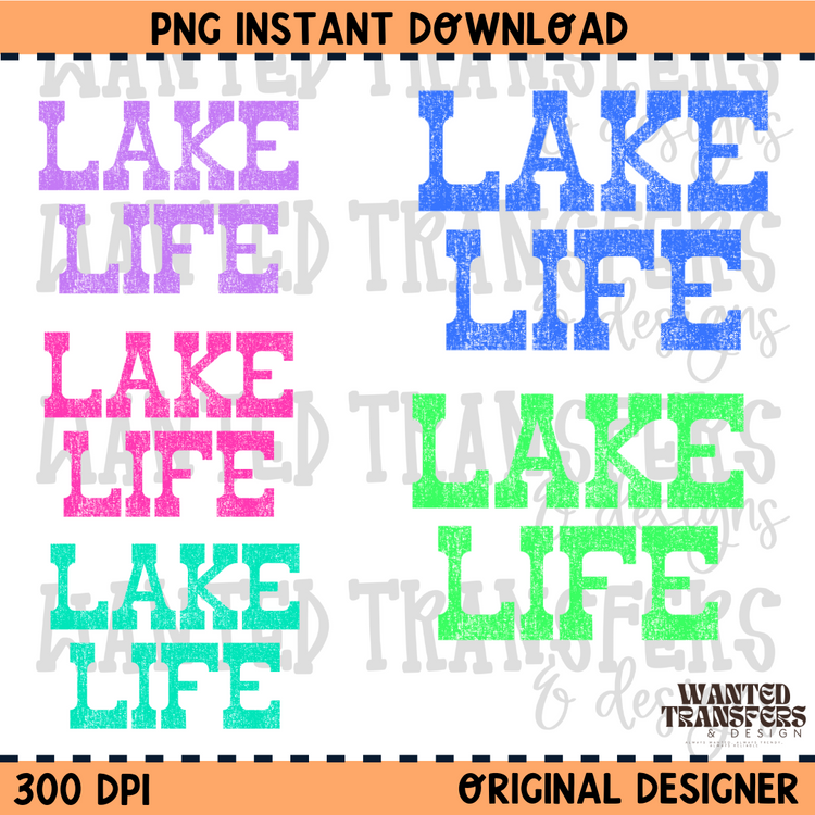 Lake Life Bundle PNG Digital Download (All 5 Colors)