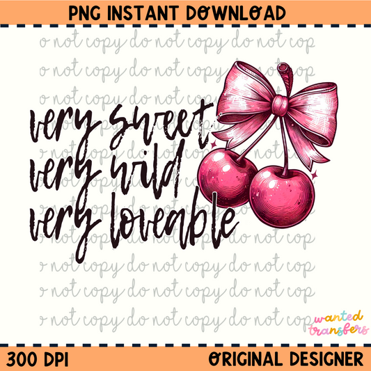 Very Sweet, Very Wild, Very Loveable Cherry PNG Digital Download