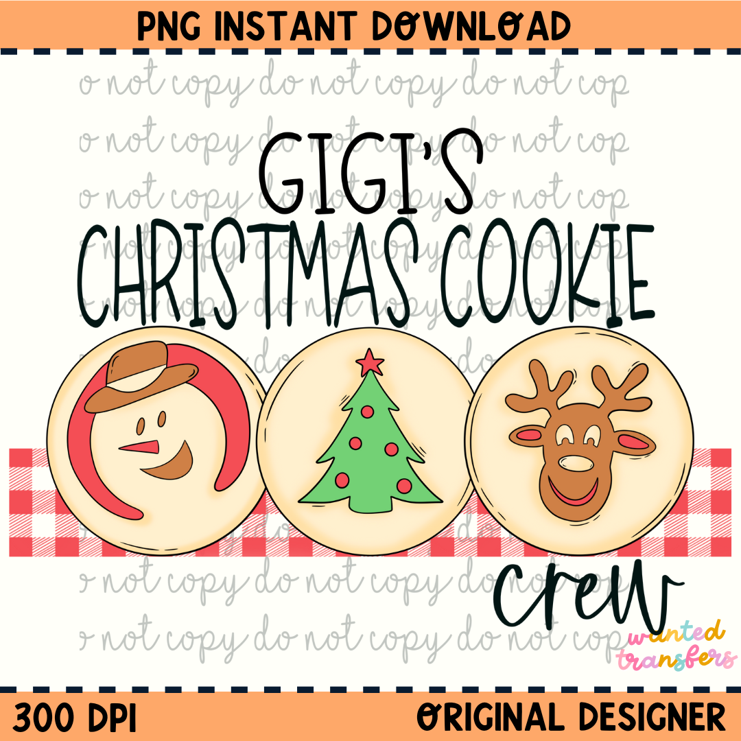 Gigi's Christmas Cookie Crew PNG Digital Download