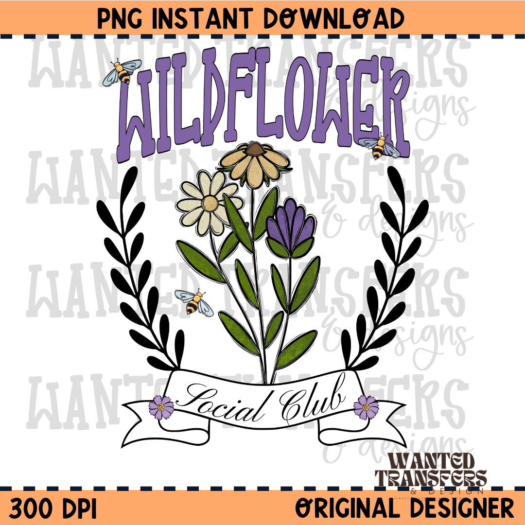 Wildflower Social Club PNG Digital Download