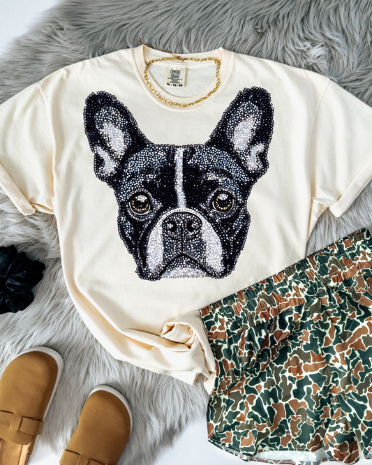 Faux Rhinestone Boston Terrier DTF Transfer